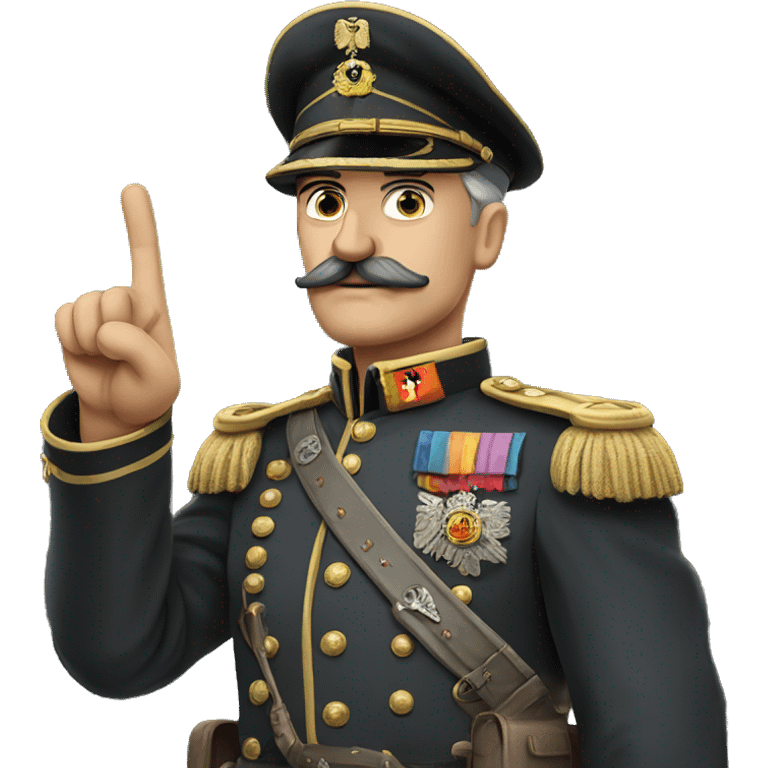 German General with short black mustache raising right hand emoji