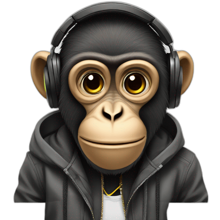 dj monkey emoji