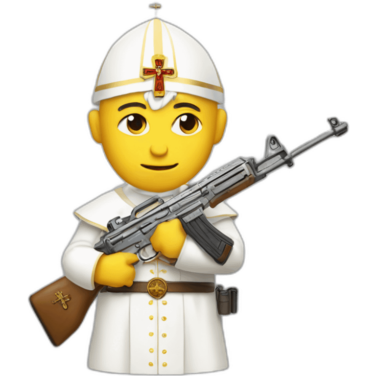 Pope with a Kalashnikov emoji