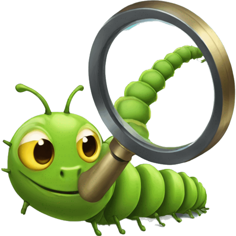 magnifying glass caterpillar  emoji