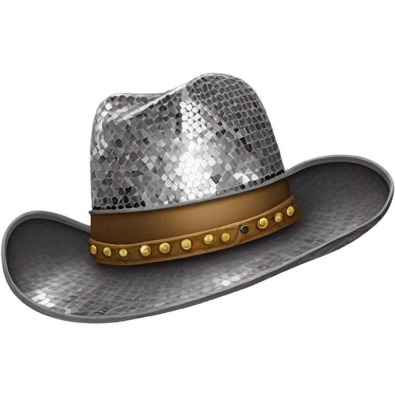 Disco ball wearing cowboy hat emoji