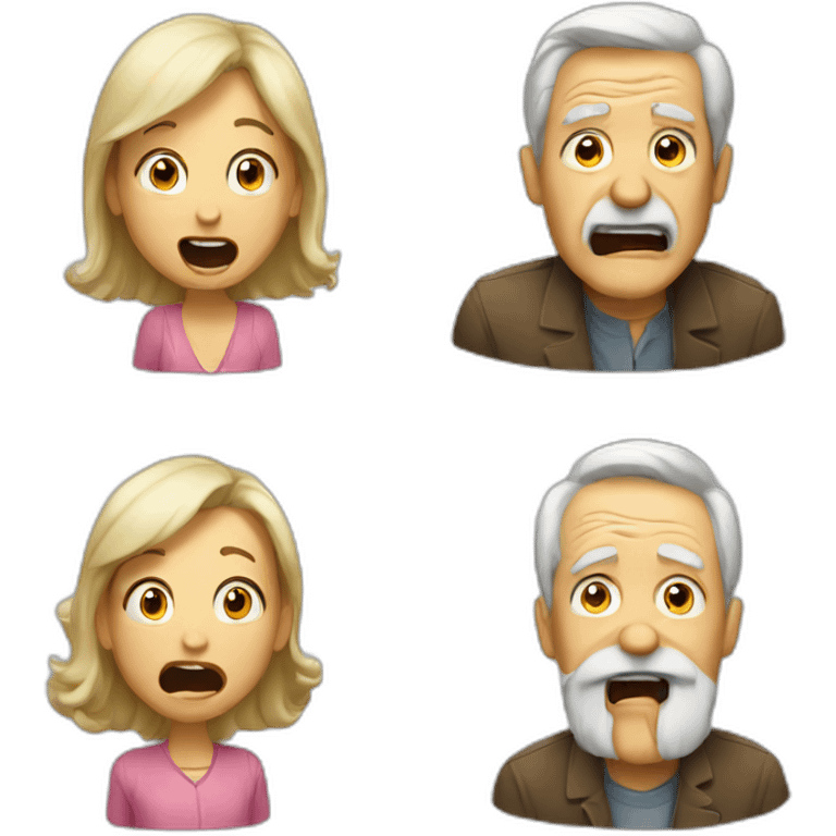 Girl shouting old man emoji