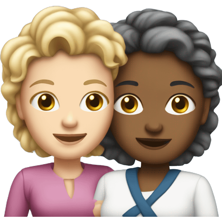 White mom and white daughter on a cruise ship emoji