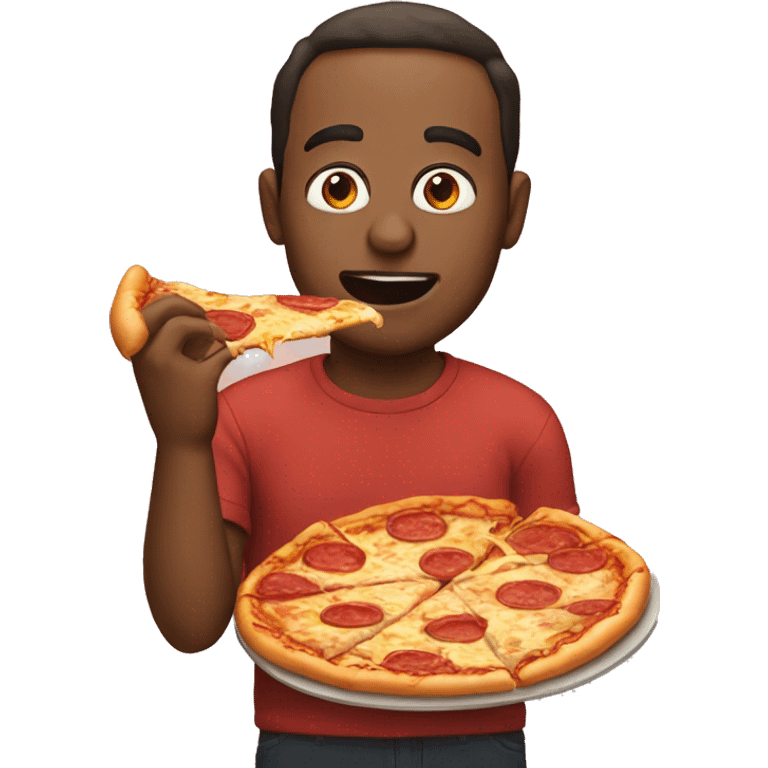 Man eating pizza  emoji