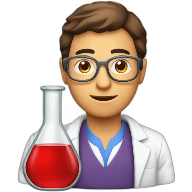 chemist with red flask erlenmeyer emoji