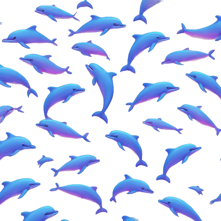 Hot pink and neon blue dolphins  emoji