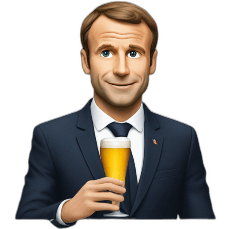 Macron boit une bierre emoji