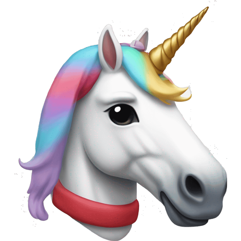 Unicorn with a Santa hat  emoji