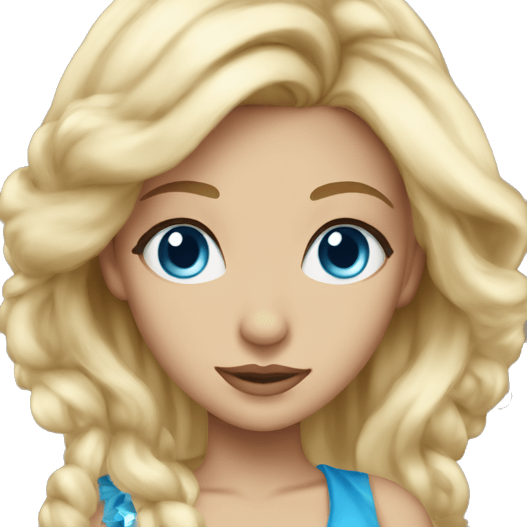 Beautiful princess blue eyes blonde hair  emoji