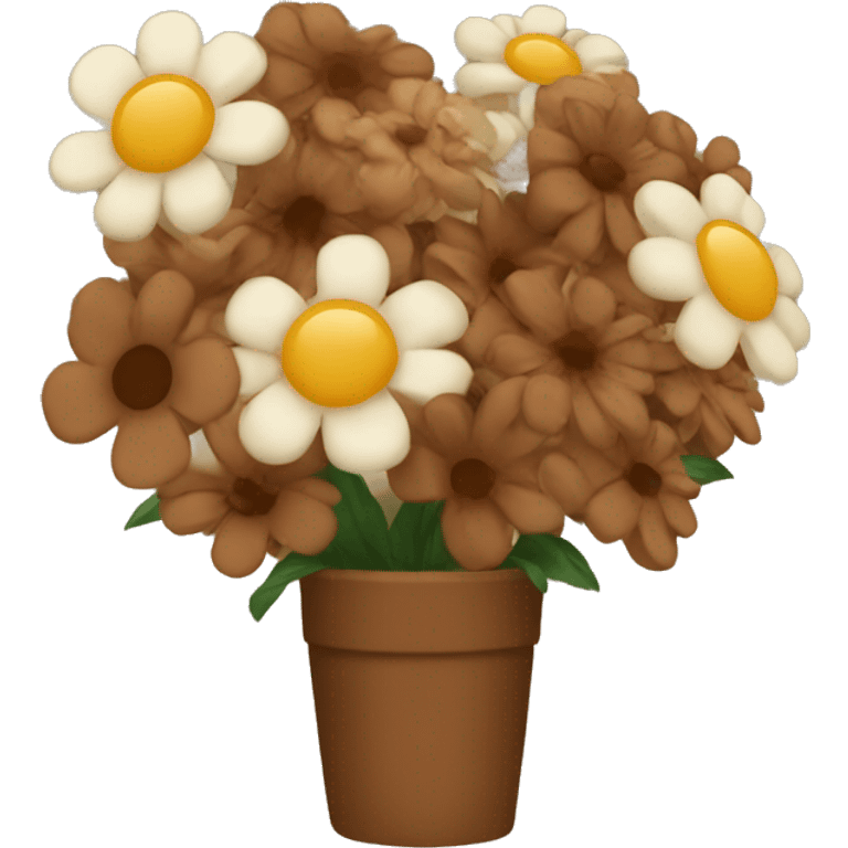 Brown bouquet of flowers emoji