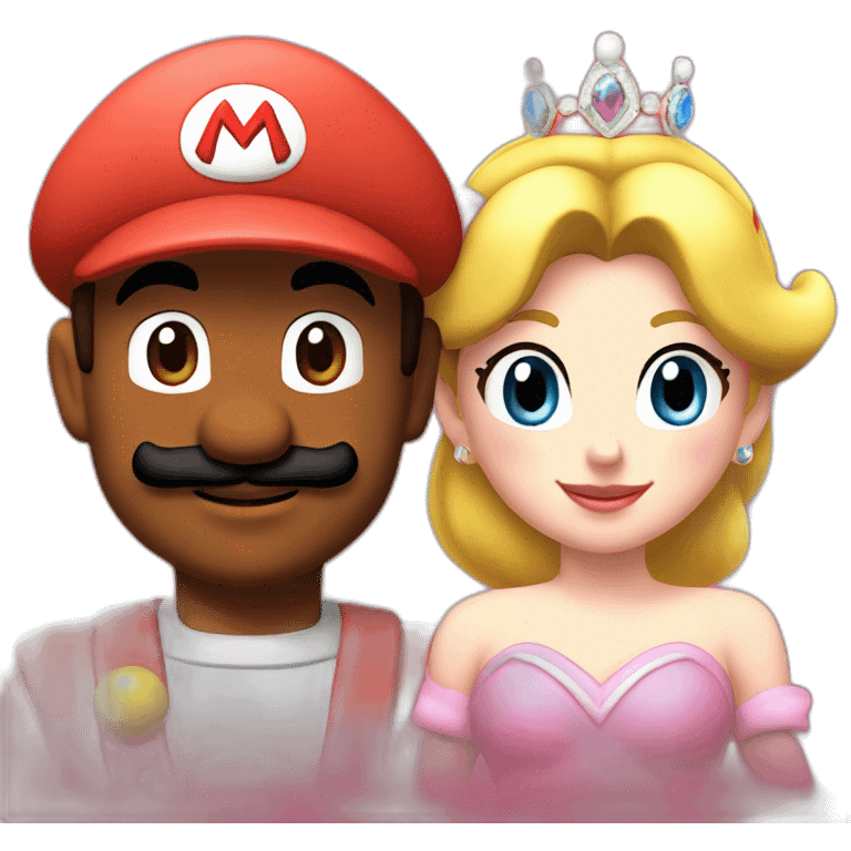 Princess peach with Mario emoji