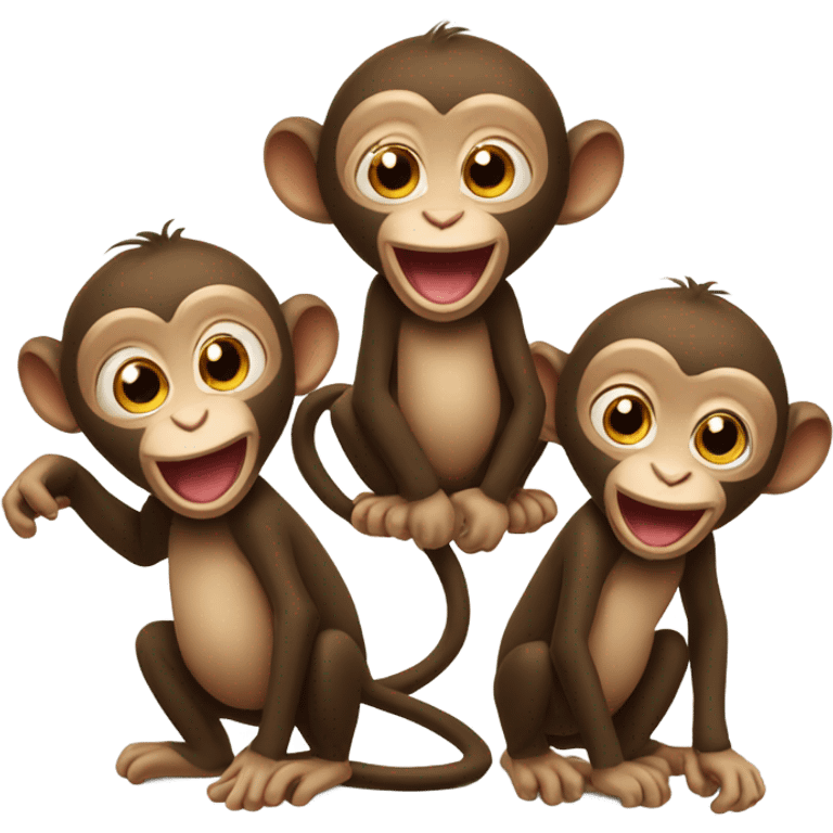 Three little monkeys  emoji