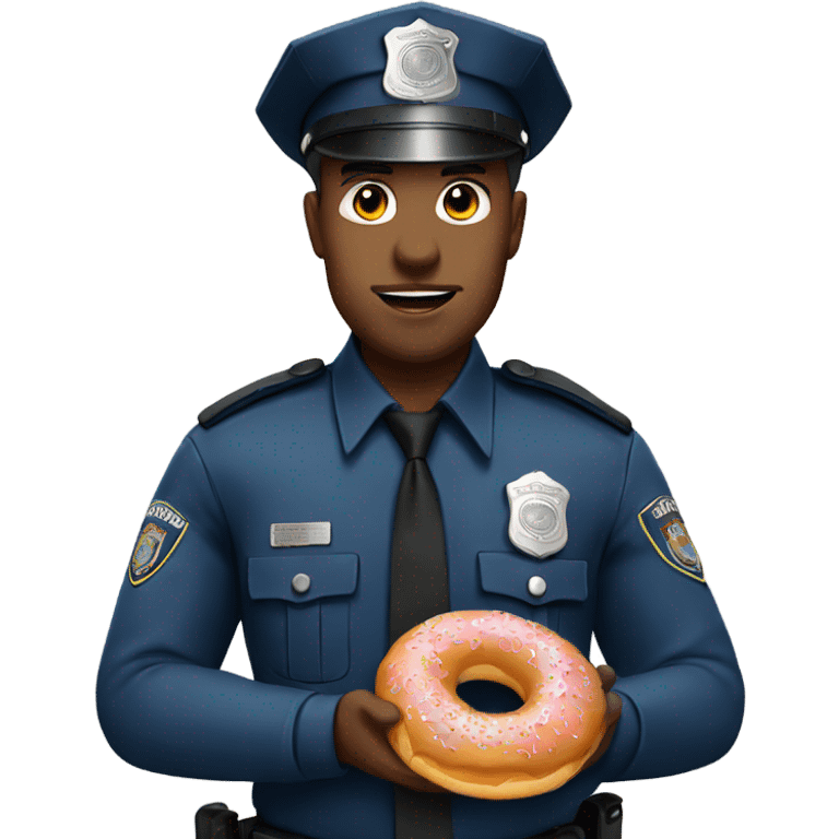 Police holding a doughnut emoji