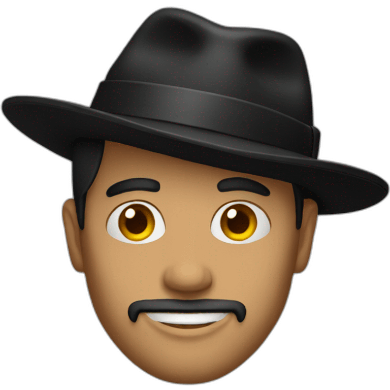 man in a black hat emoji