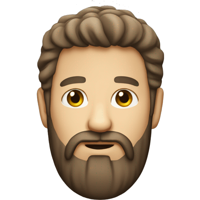 man with beard hand face emoji