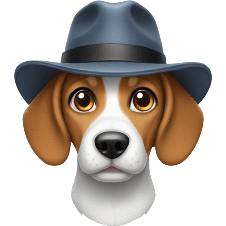 Beagle with hat emoji