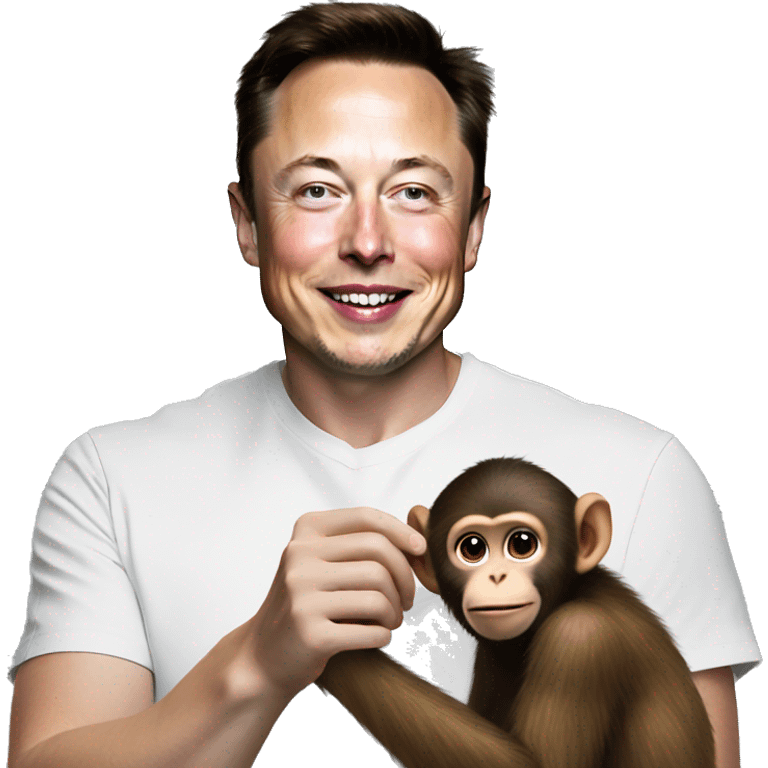 Elon musk petting a monkey emoji