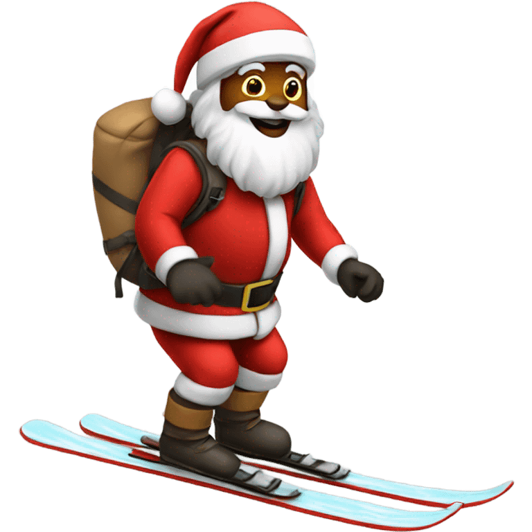 Santa skiing emoji