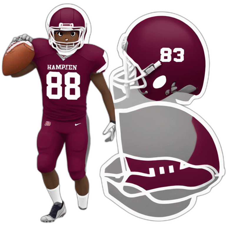 Football player with the number 88 and the school name is Hampden Sydney emoji