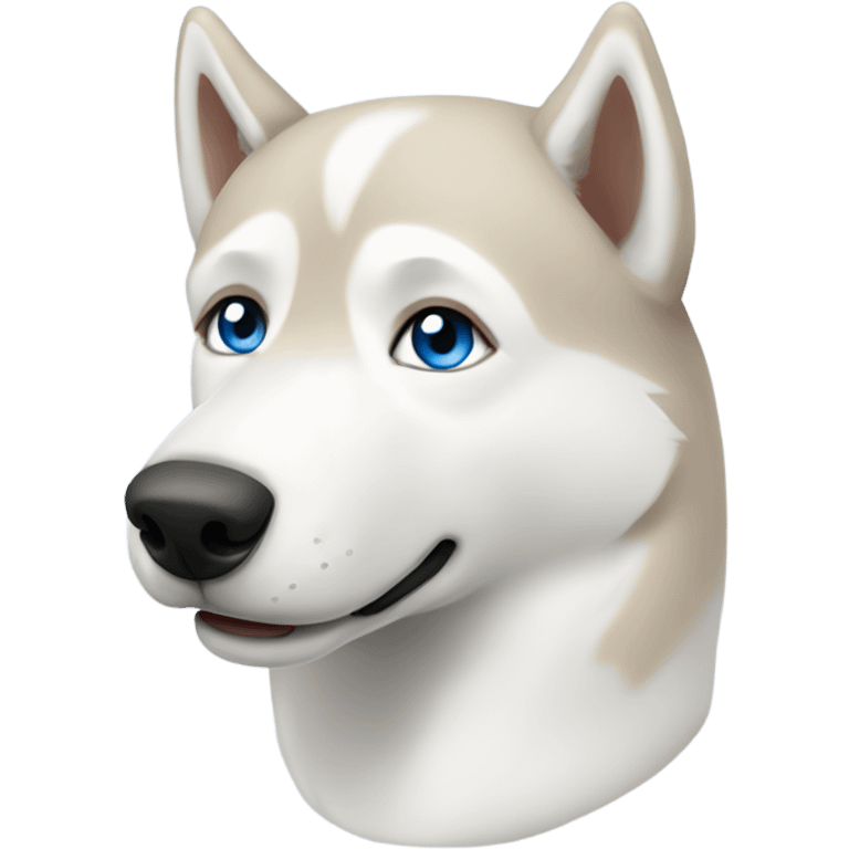 White husky with light brown nose and blue eyes emoji