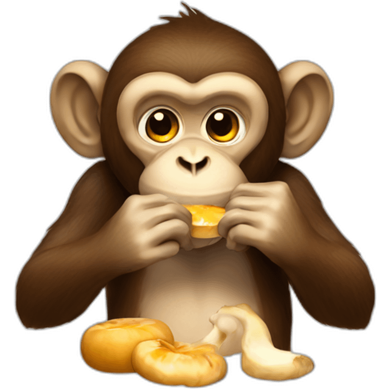 monkey eating mushroom emoji