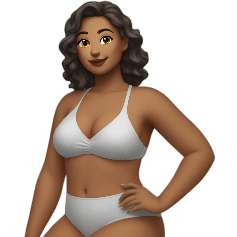 Slim-Thicc caucasian woman swimsuit posing emoji