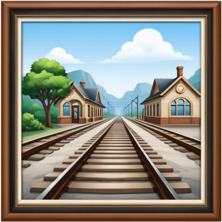 Railroad leading to a station emoji