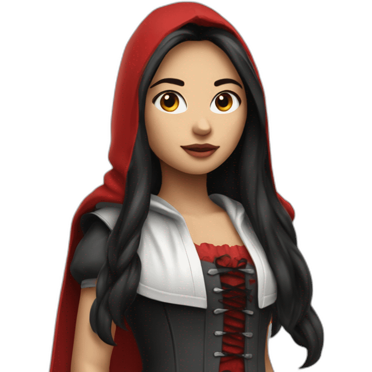 red-ridding-hood-girl-with-long-black-strait-hair-with-white-break emoji