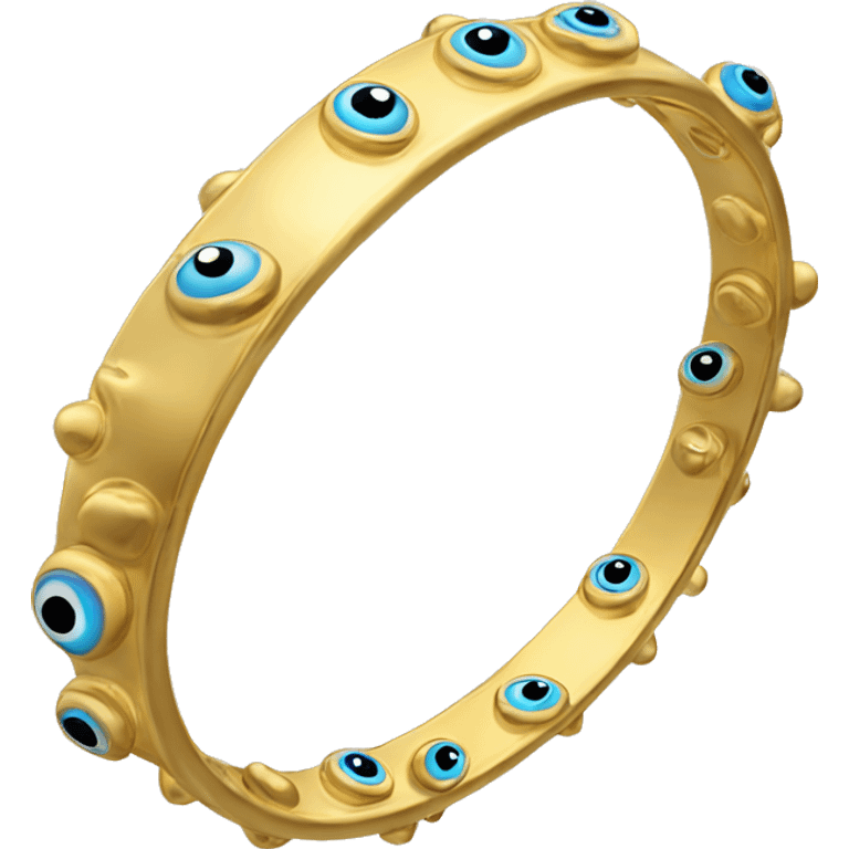 very thin gold bangle ring studded with eyeballs emoji