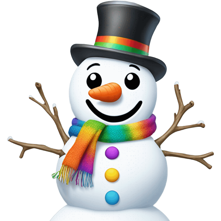 Rainbow snowman emoji