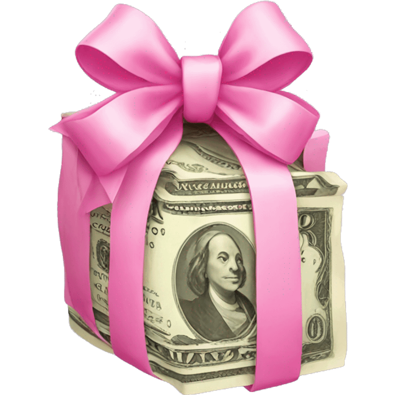 pink money with pink bow emoji