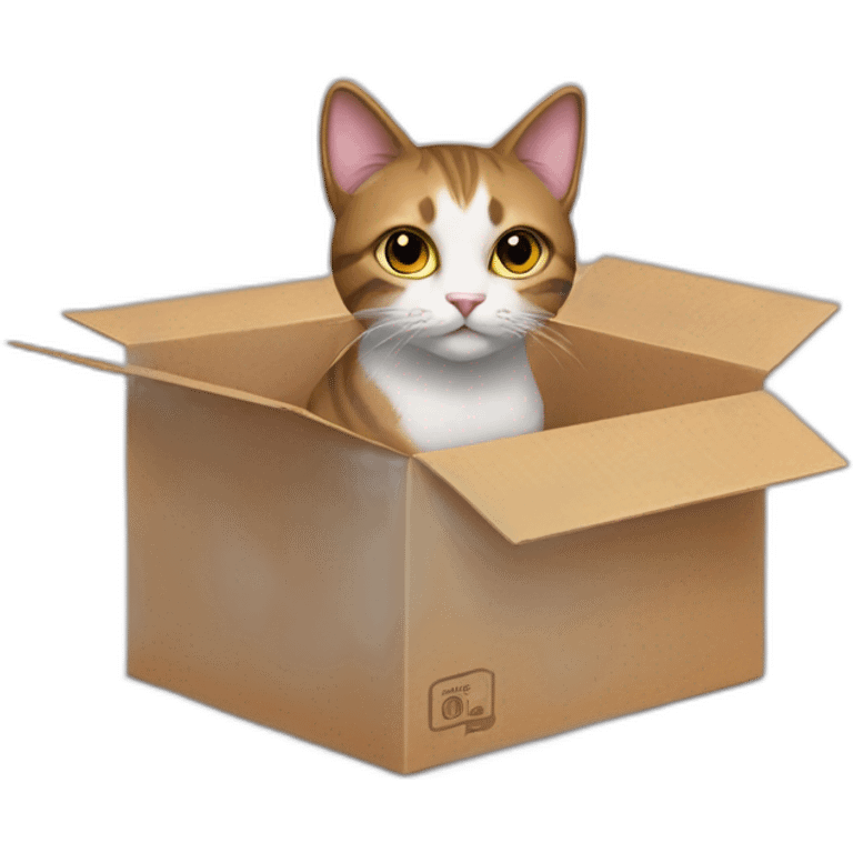 A cat on a box emoji