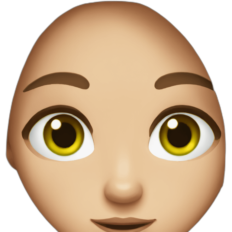 straight brown hair girl with green eyes and freckles emoji