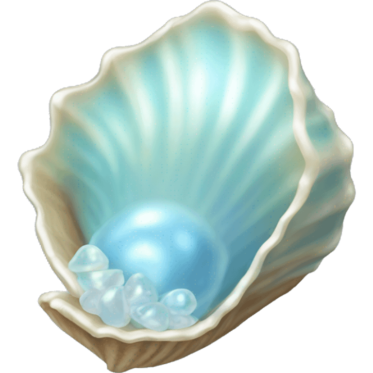 light blue pearl shell emoji