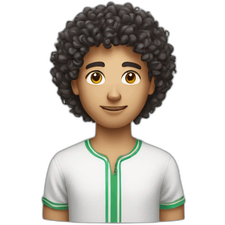 Curly hair guy with tunisian shirt  emoji