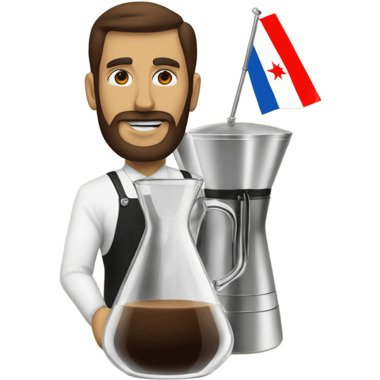 Chemex coffee brewer with a chicago flag in the backgro emoji