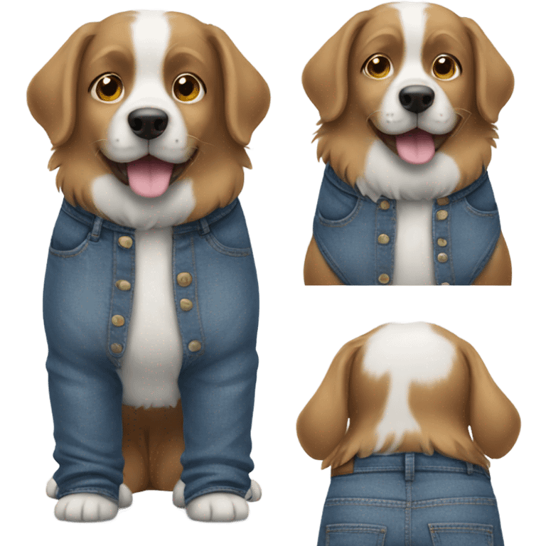 Dog wearing jeans emoji