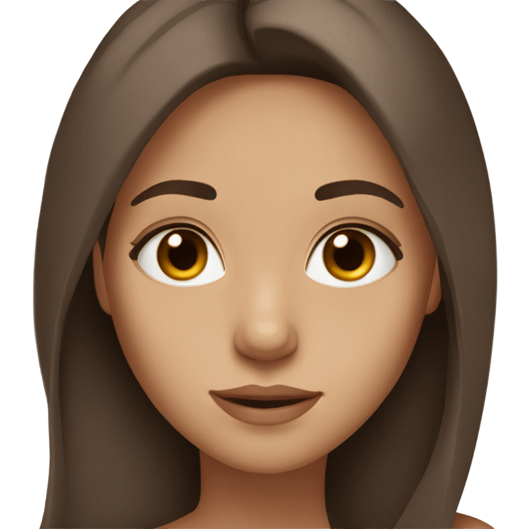 beautiful girl with brown eyes and long brown hair emoji