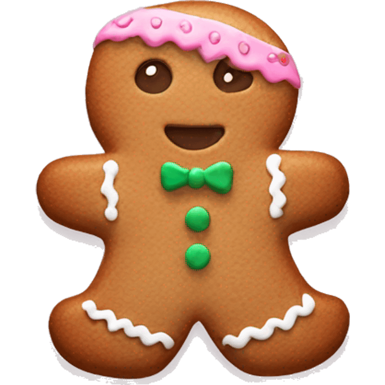 Pink gingerbread cookie emoji