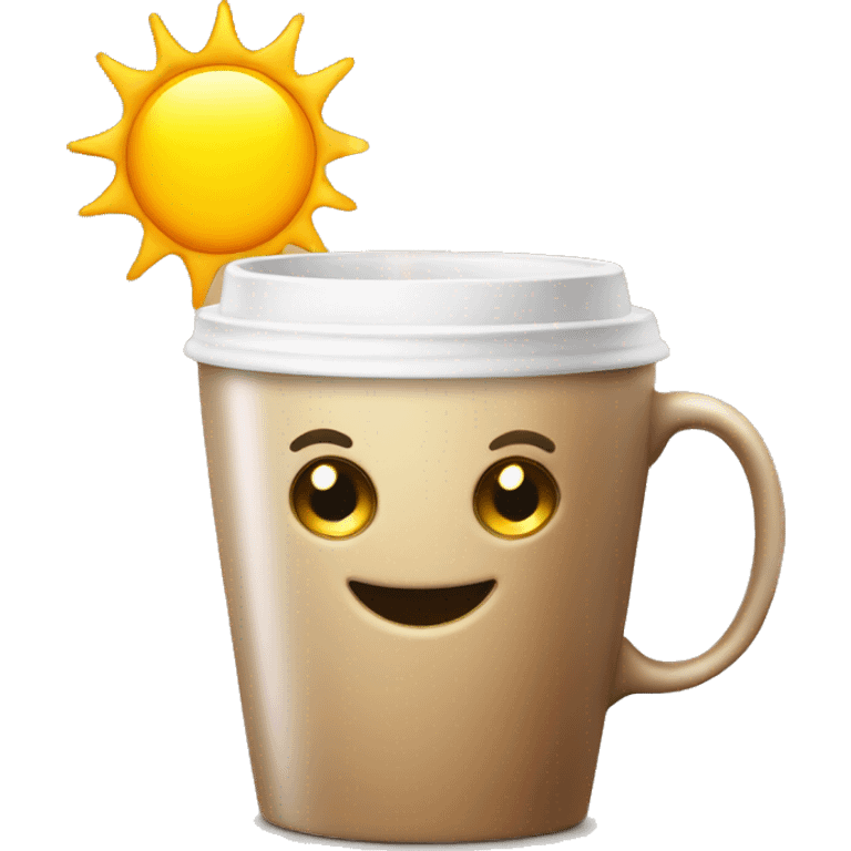 Good morning coffee cup sun emoji