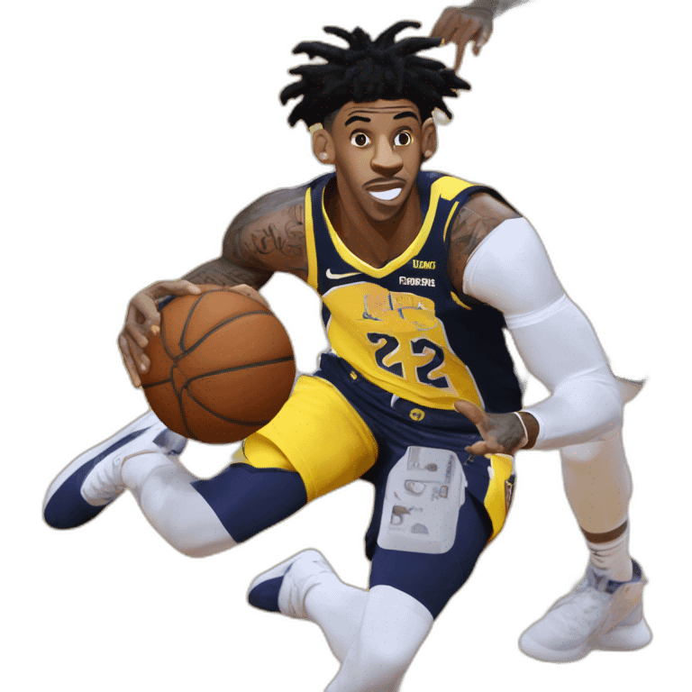 Ja Morant qui dunke sur lebron James emoji