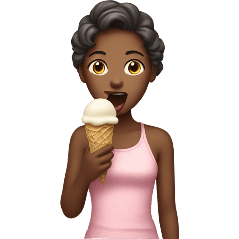 Girl eating ice cream emoji