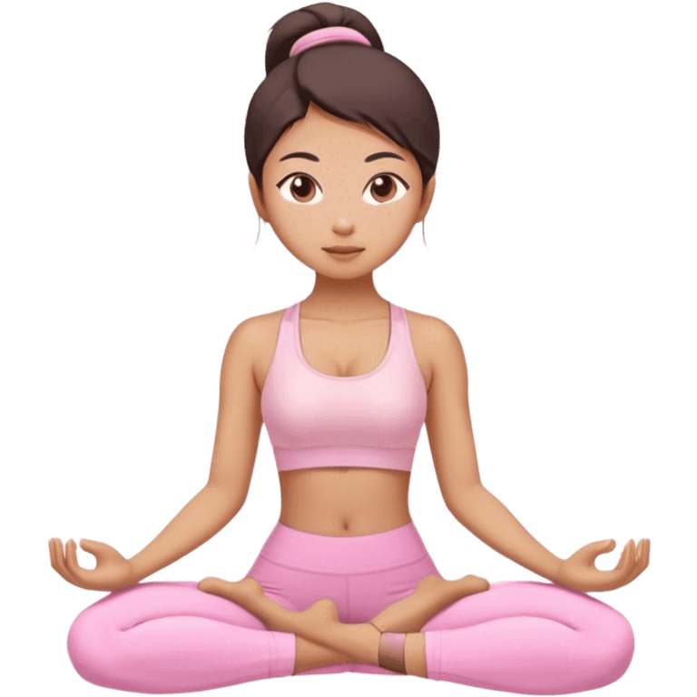 asian yoga girl light pink clothes  emoji