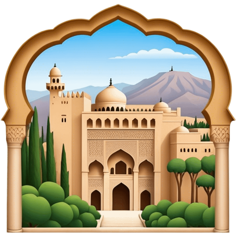 Alhambra Landmark Emoji – Highlighting its Moorish architecture and distinctive arches. emoji