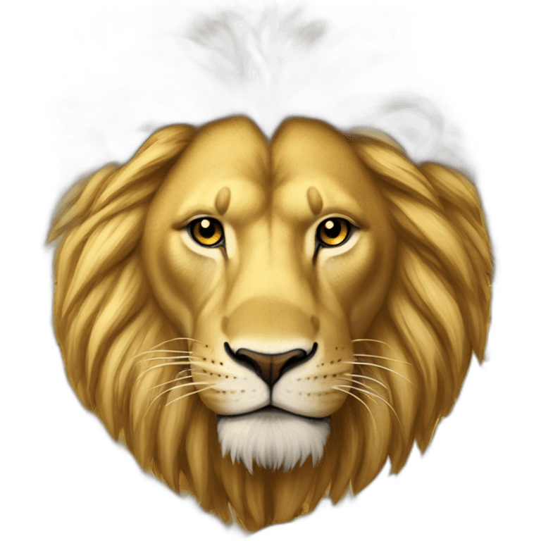 Un lion sur du bitcoin emoji