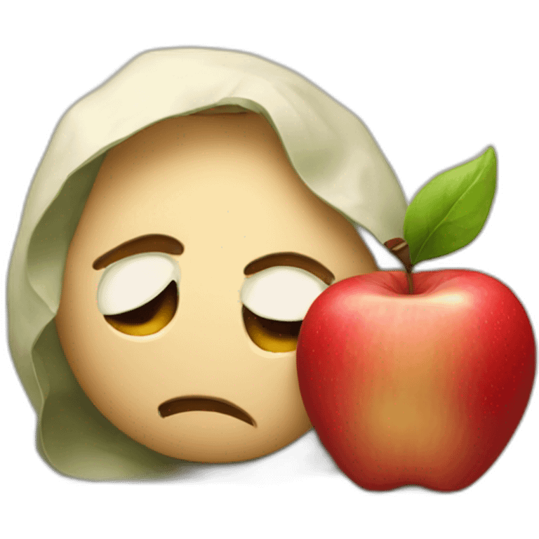 Tired apple emoji