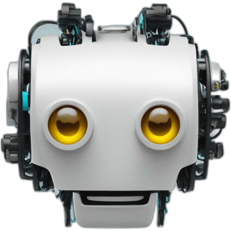 code bracket shaped robot head with one rbotic eye emoji