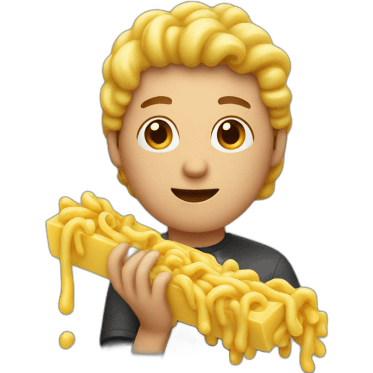 A person holding wet macaroni emoji