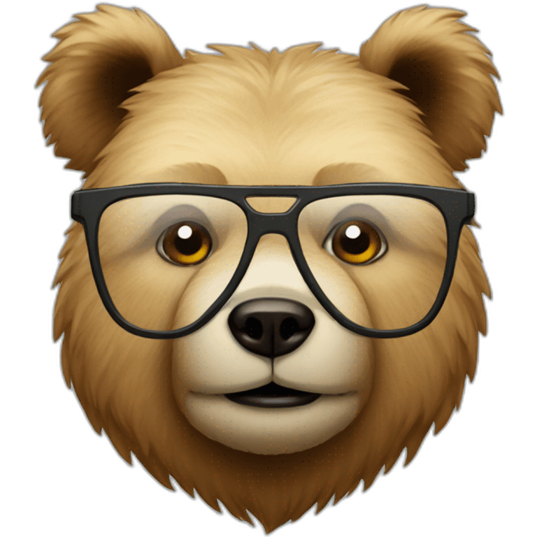 Bear face with square glasses emoji