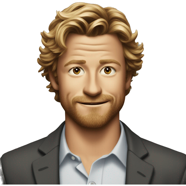 Young Simon Baker with a beard emoji